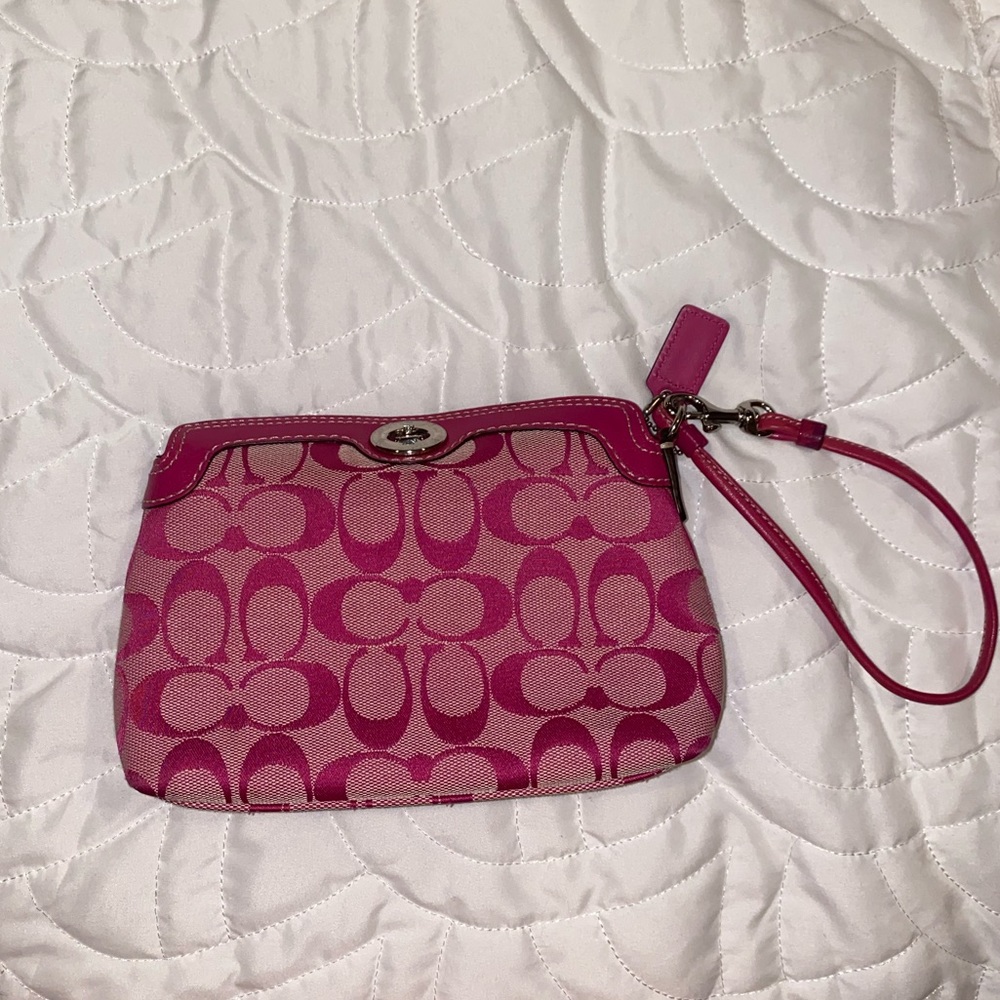 Pink Coach purse wristlet